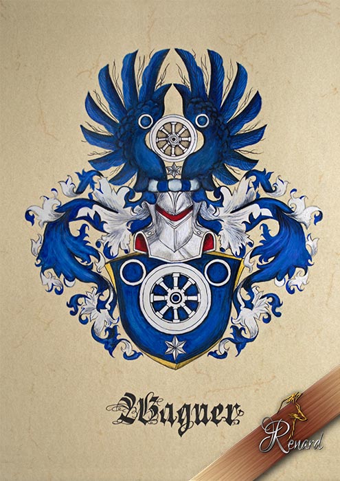 Coat of arms watercolor painting